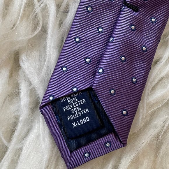 Purple white polka dot tie, XL - Picture 8 of 8